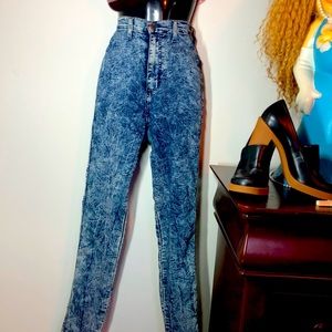 Super High Waisted Acid Wash Jeans